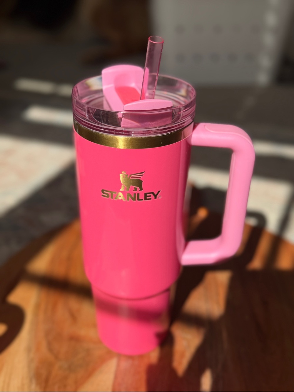 Stanley Pink Insulated Travel Mug with Handle - Picture 2 of 15